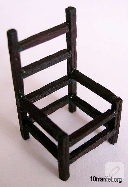 kibrit çöplerinden minyatür maket sandalye yapımı
