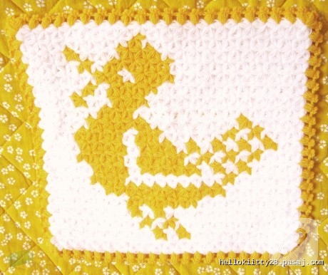 sarı ördek desenli örgü lif