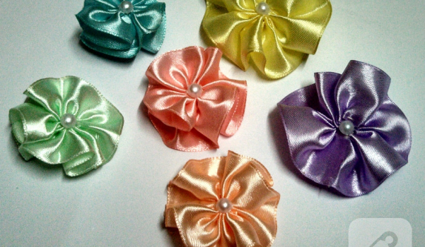 silk ribbons flowers making for headbands-1