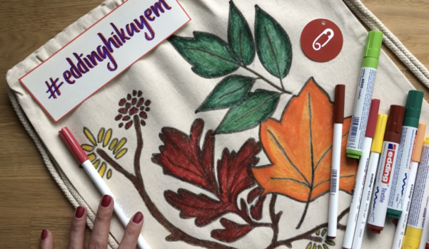 Video: edding ile sonbahar temalı kumaş çanta yapımı